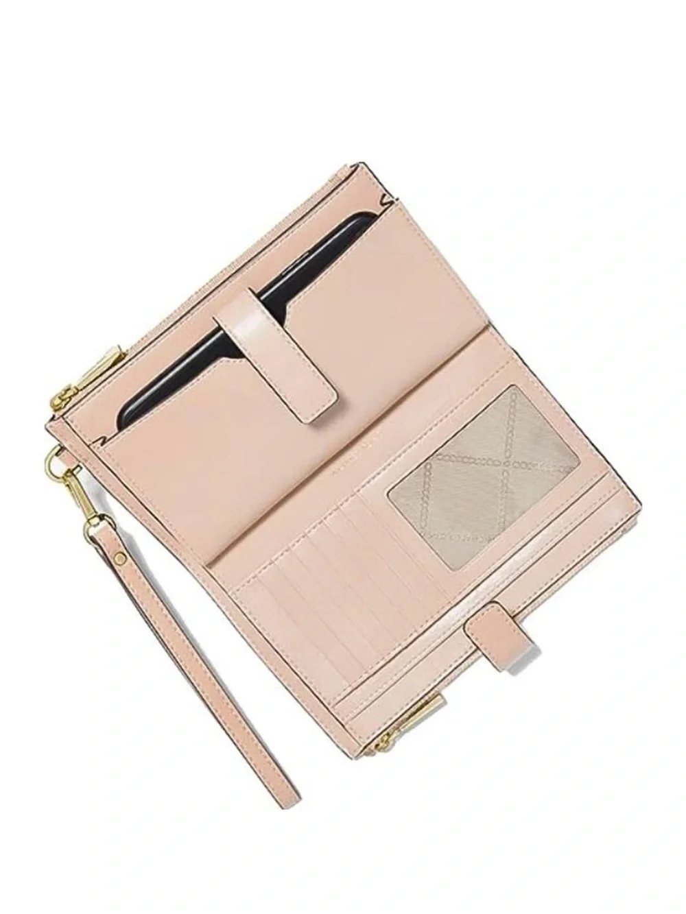 NWT Michael Kors Jet Set Double Zip Smartphone Blush Pink Logo Zip Wristlet